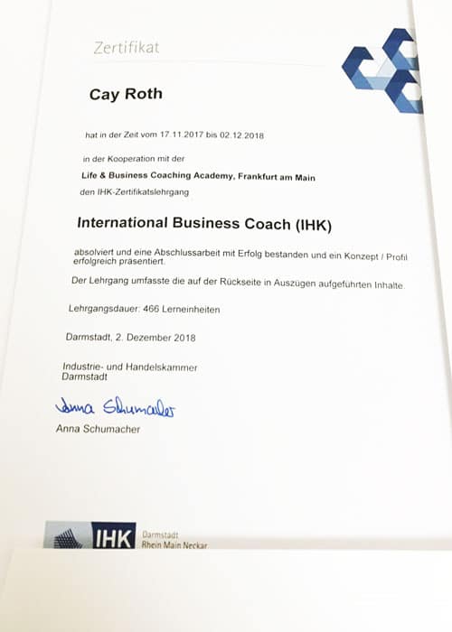 Business Coach Ausbildung Frankfurt Zertifikat IHK