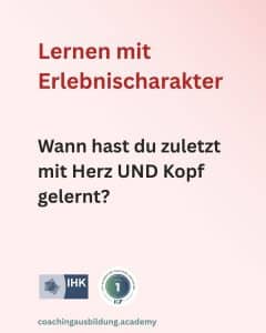 LBCA-Teilnehmende in Erlebnismodul; Lehrcoach leitet Gruppenübung; Erlebnistag mit Laura Baxter; Coachingübung in Präsenz und Online Format